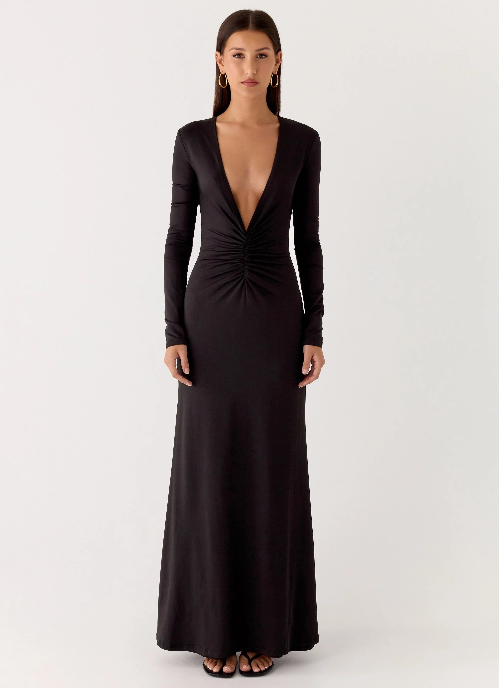 Palm Haze Maxi Dress - Black