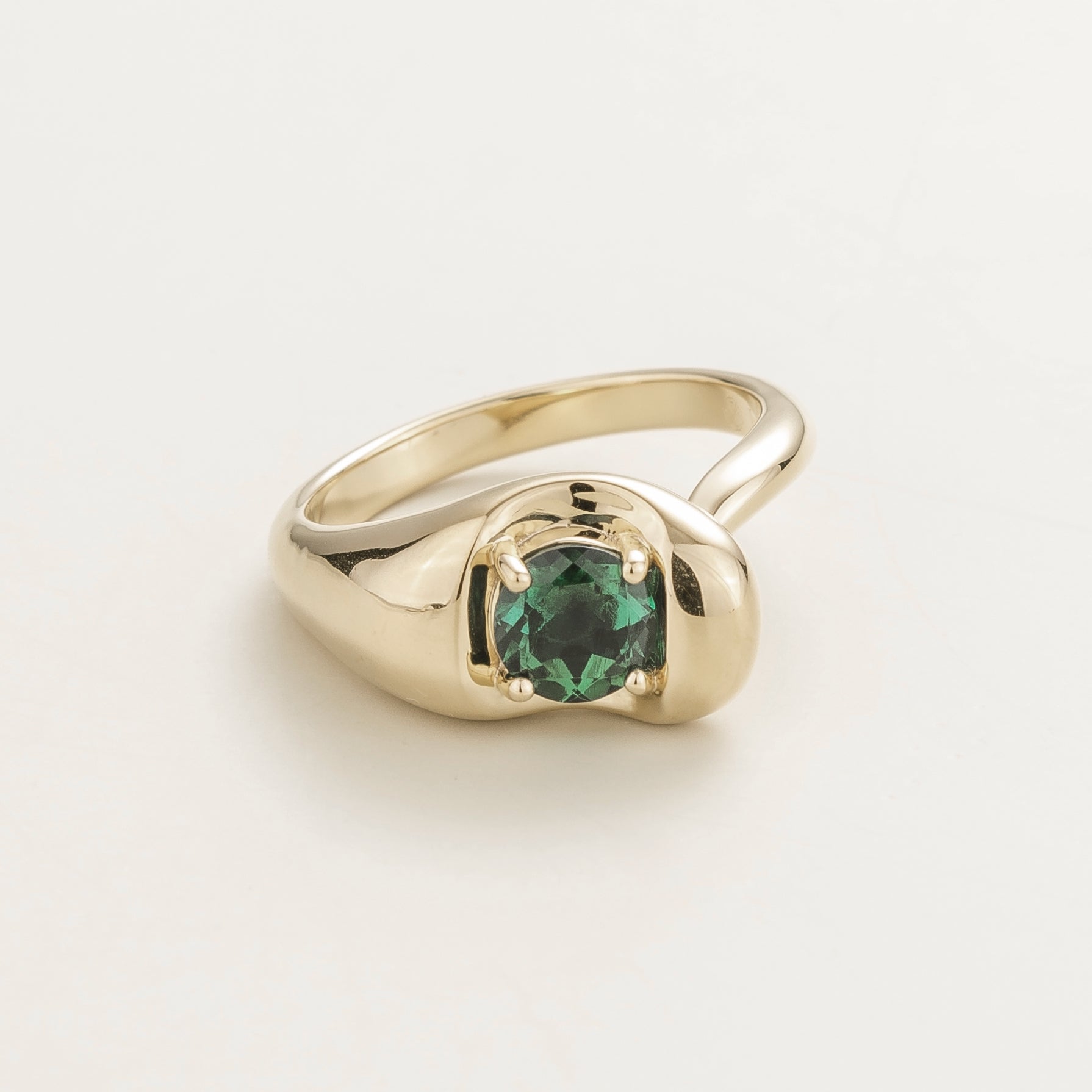 Fava White Gold Ring Set With Emerald By Juvetti from UK