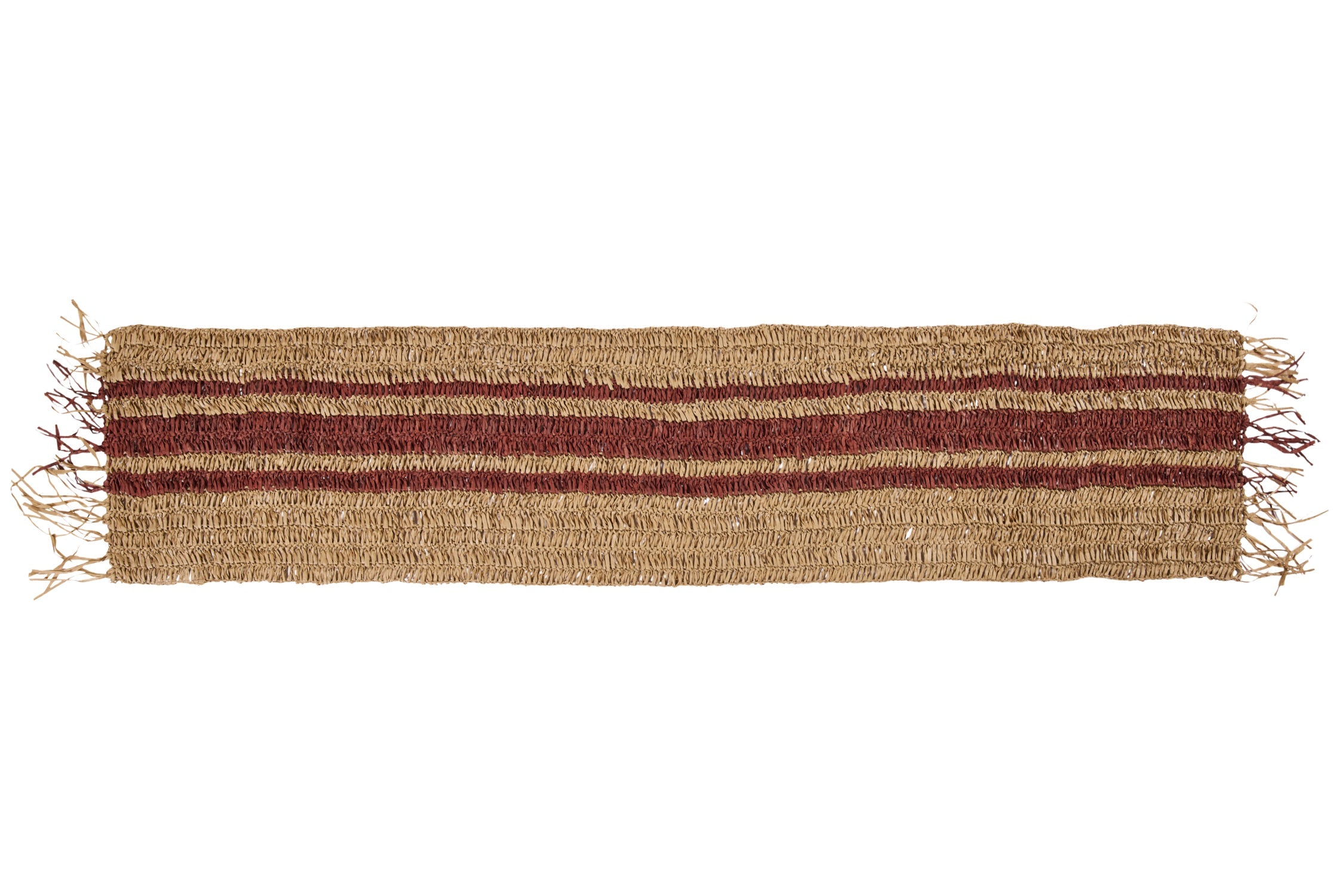 Marrakech - Runner Raffia Striscia Terra
