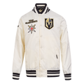 NHL VEGAS GOLDEN KNIGHTS RETRO CLASSIC MEN'S RIB SATIN JACKET (EGGSHELL/ BLACK)