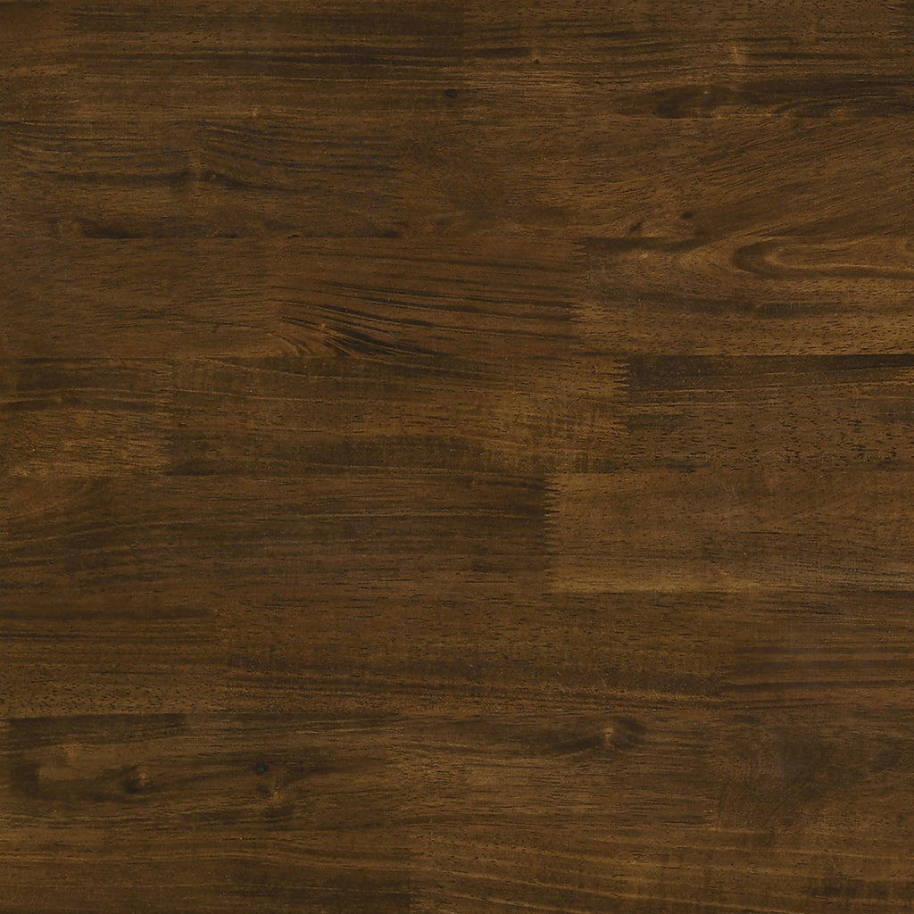 Swatch close up of oak finish tabletop on a contemporary live edge oak and white side table