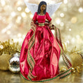 “Crimson Celestial” 12 Inch Black Angel Treetopper