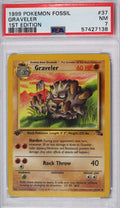 Graveller 1999 Fossil Set First Edition Pokemon Card PSA 7