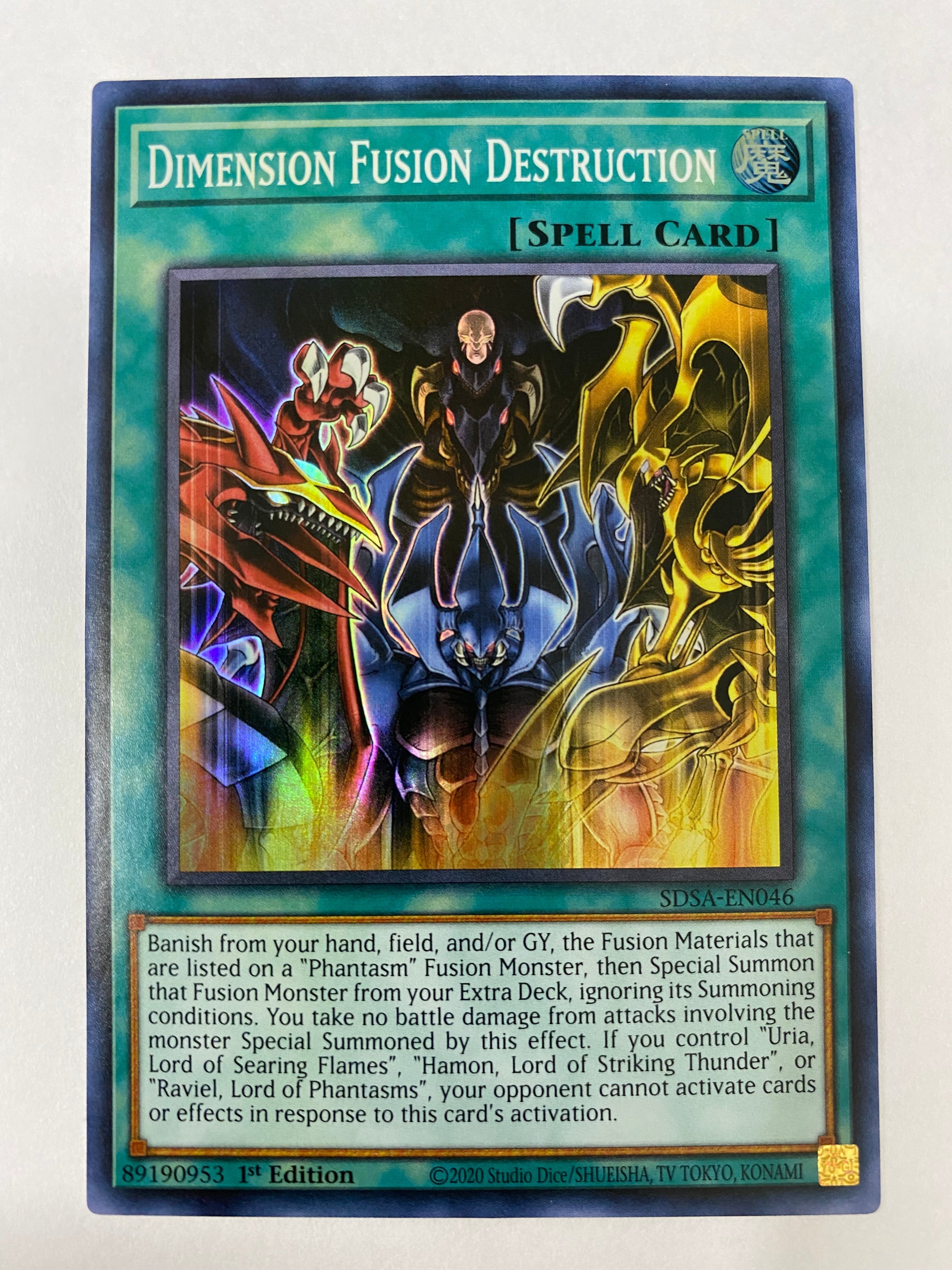 Yugioh Dimension Fusion Destruction SDSA-EN046 Super Rare 1st Edition NM