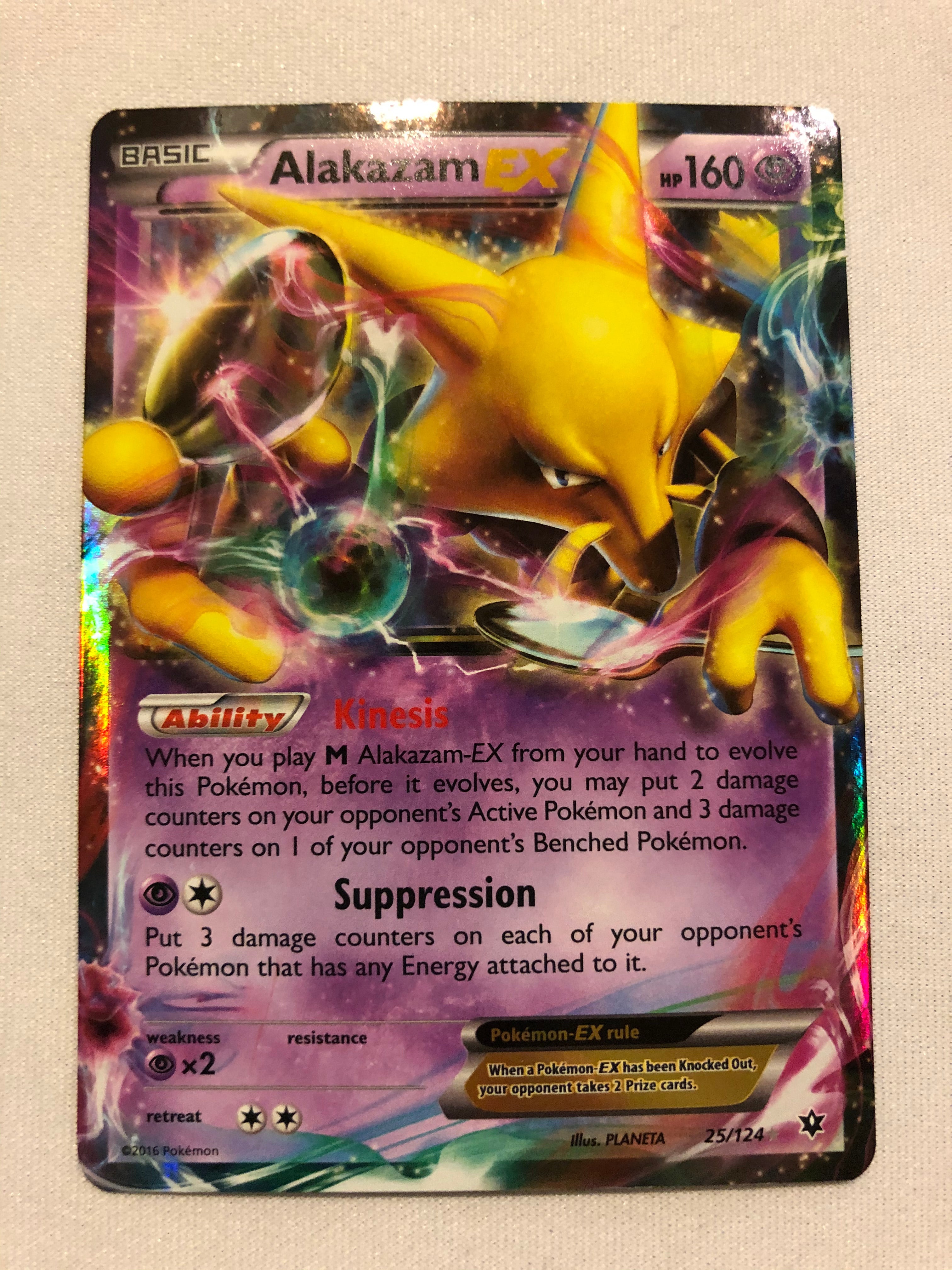 Alakazam EX 25/124 Fates Collide Holo Ultra Rare Pokemon Card Near Mint