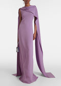 Layali Rose Caped Silk Blend Georgette Gown