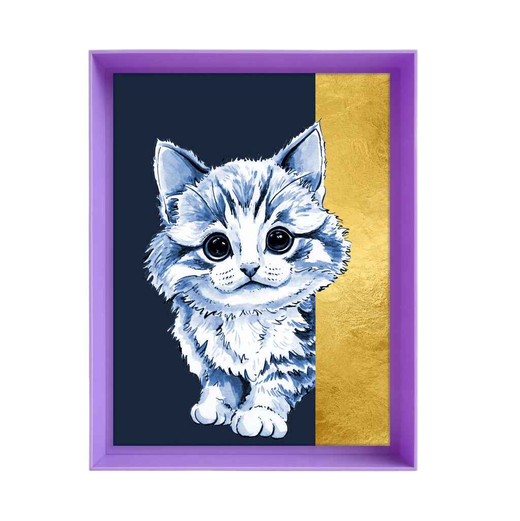 Tom de poes op blauwe achtergrond