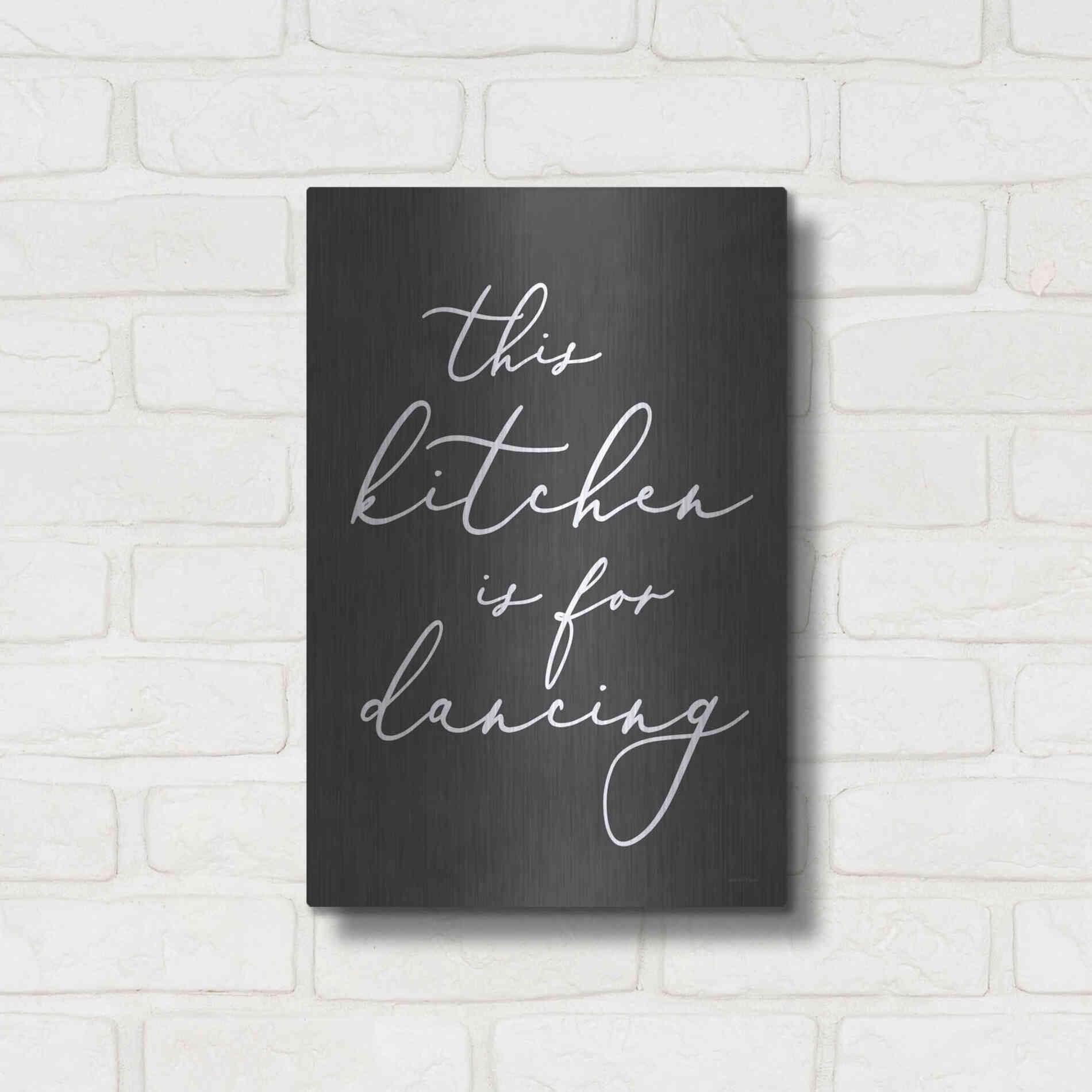 Luxe Metal Art 'This Kitchen is for Dancing' by Lettered & Lined, Metal Wall Art,12x16
