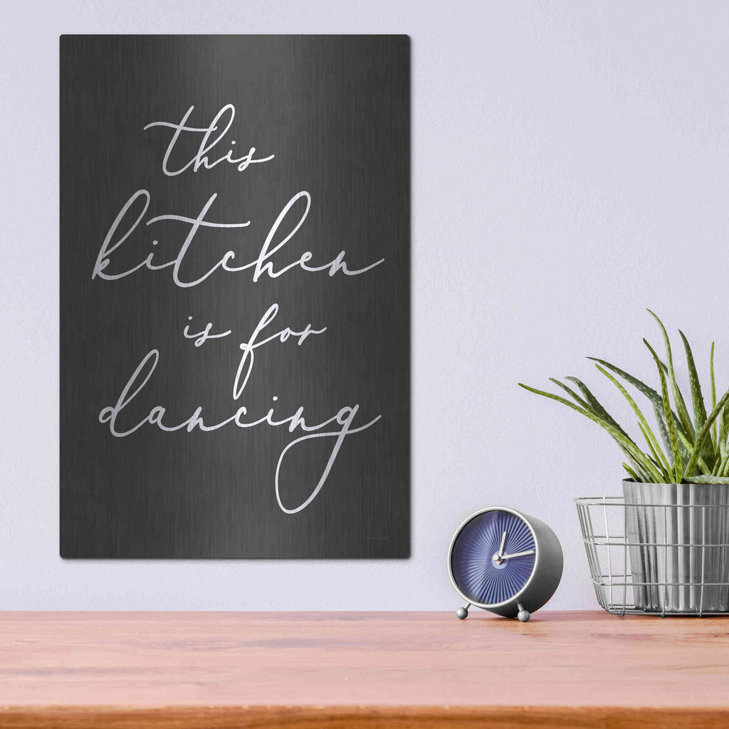 Luxe Metal Art 'This Kitchen is for Dancing' by Lettered & Lined, Metal Wall Art,12x16