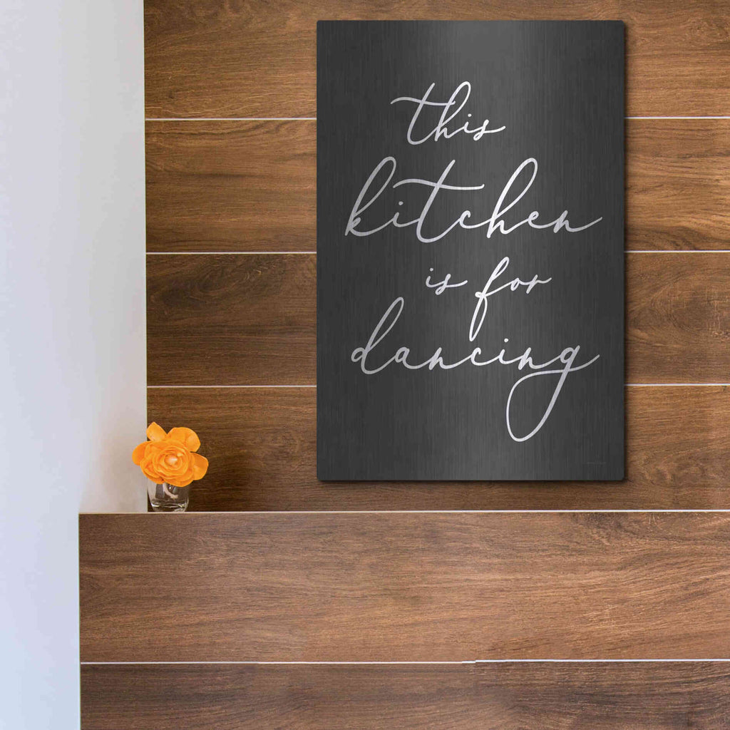 Luxe Metal Art 'This Kitchen is for Dancing' by Lettered & Lined, Metal Wall Art,12x16