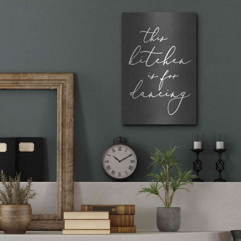 Luxe Metal Art 'This Kitchen is for Dancing' by Lettered & Lined, Metal Wall Art,12x16