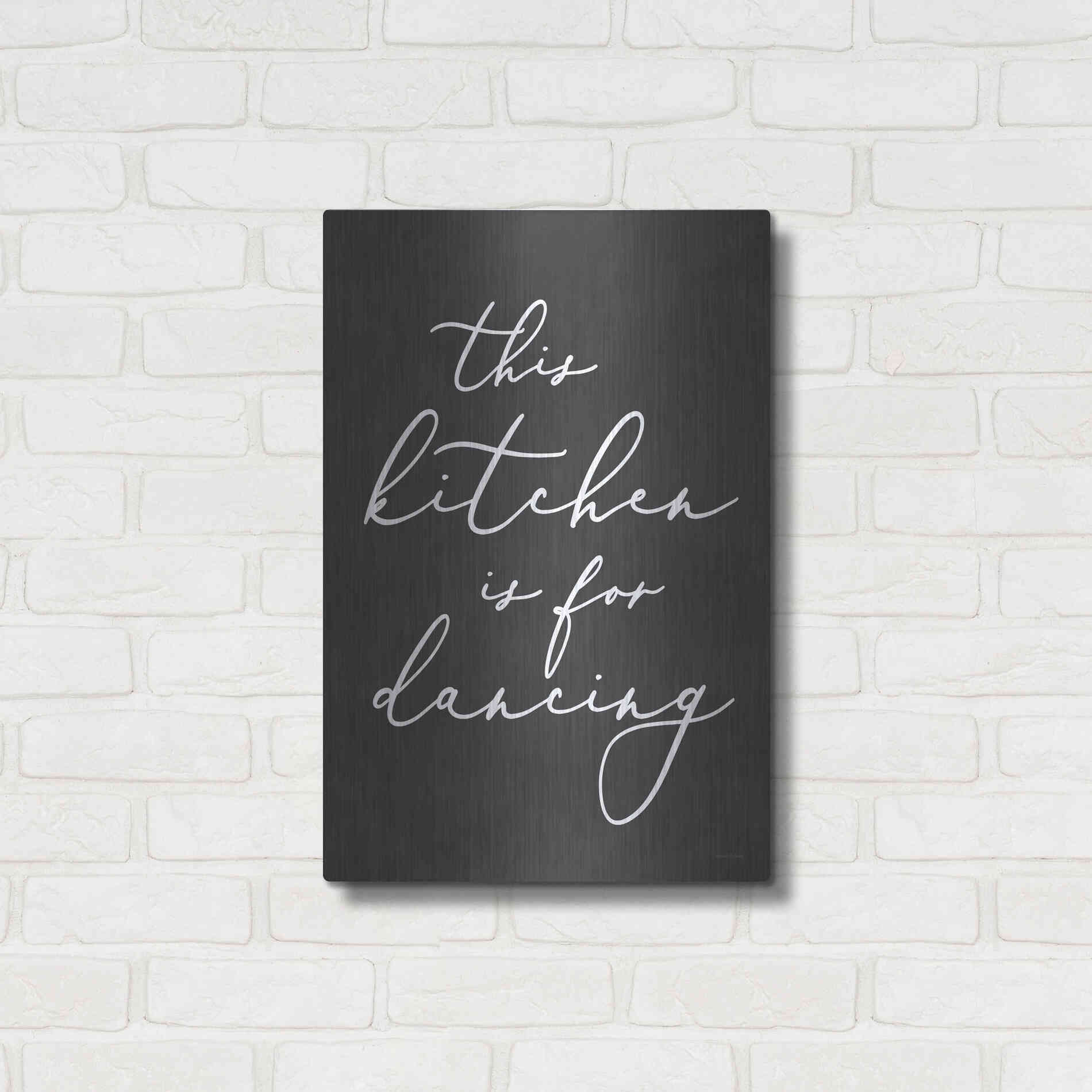 Luxe Metal Art 'This Kitchen is for Dancing' by Lettered & Lined, Metal Wall Art,16x24