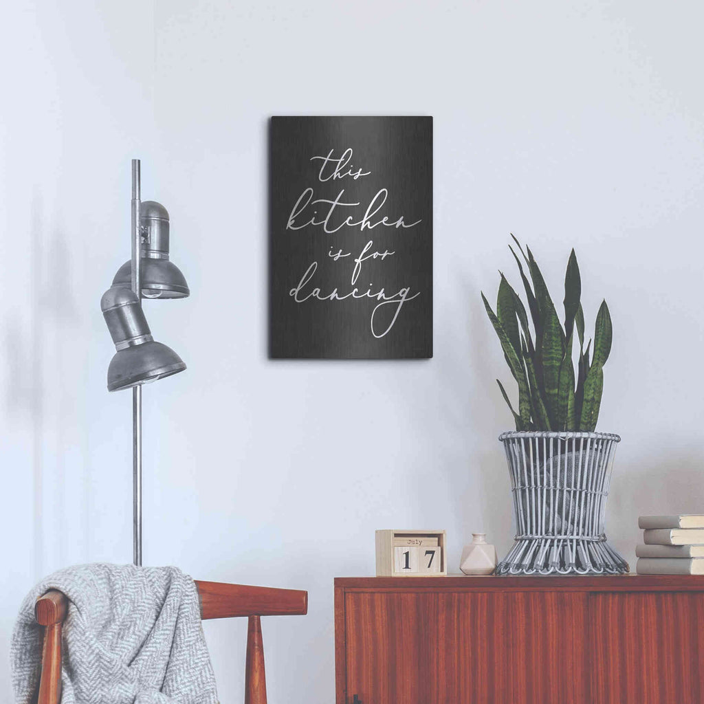 Luxe Metal Art 'This Kitchen is for Dancing' by Lettered & Lined, Metal Wall Art,16x24
