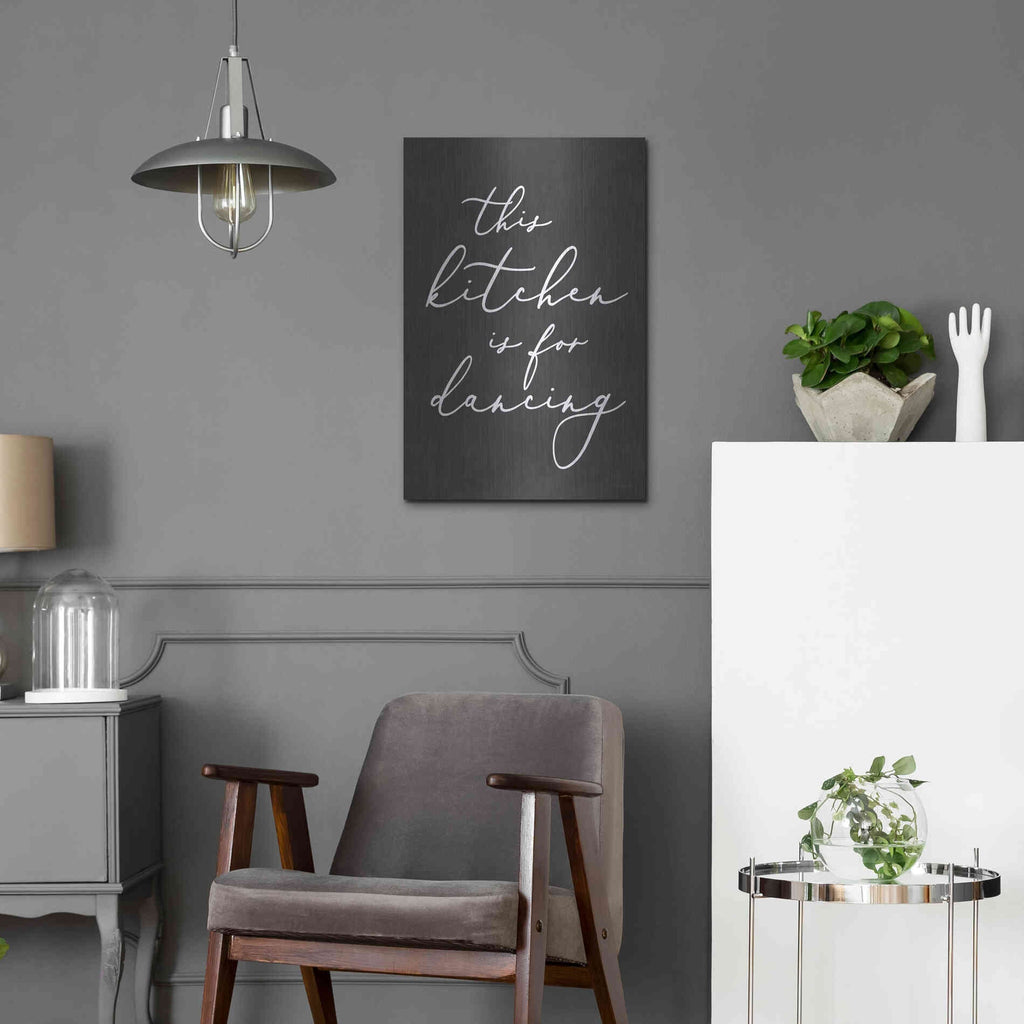 Luxe Metal Art 'This Kitchen is for Dancing' by Lettered & Lined, Metal Wall Art,16x24
