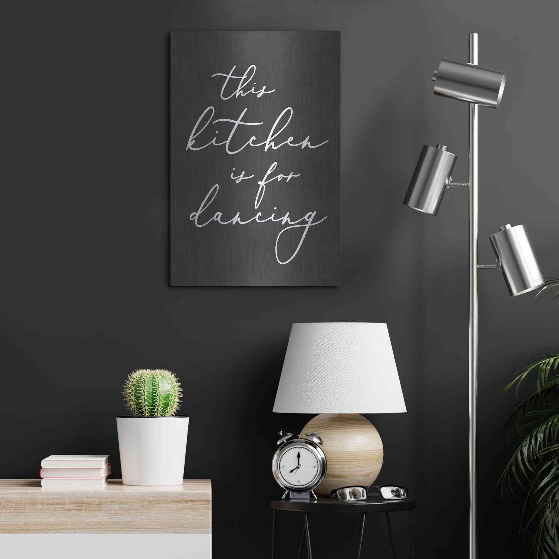 Luxe Metal Art 'This Kitchen is for Dancing' by Lettered & Lined, Metal Wall Art,16x24