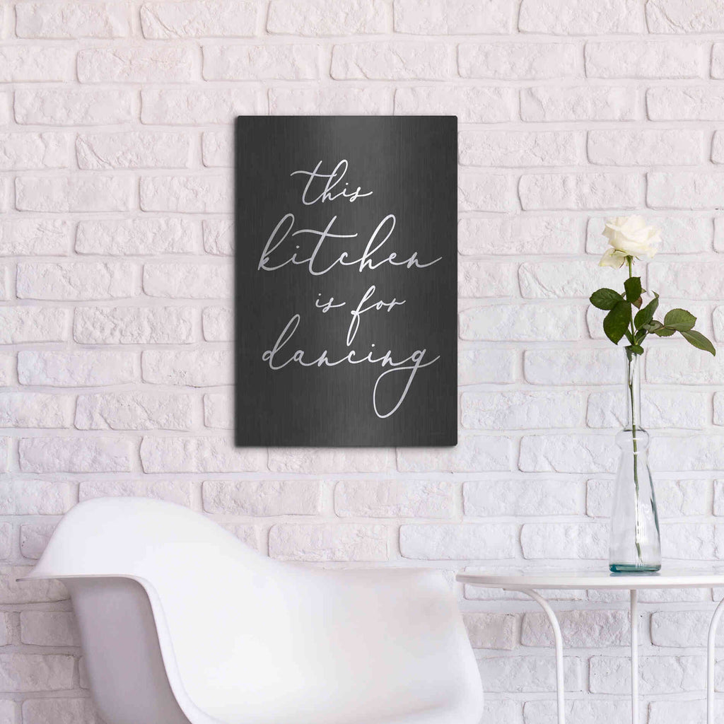 Luxe Metal Art 'This Kitchen is for Dancing' by Lettered & Lined, Metal Wall Art,16x24