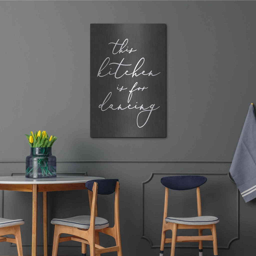 Luxe Metal Art 'This Kitchen is for Dancing' by Lettered & Lined, Metal Wall Art,24x36