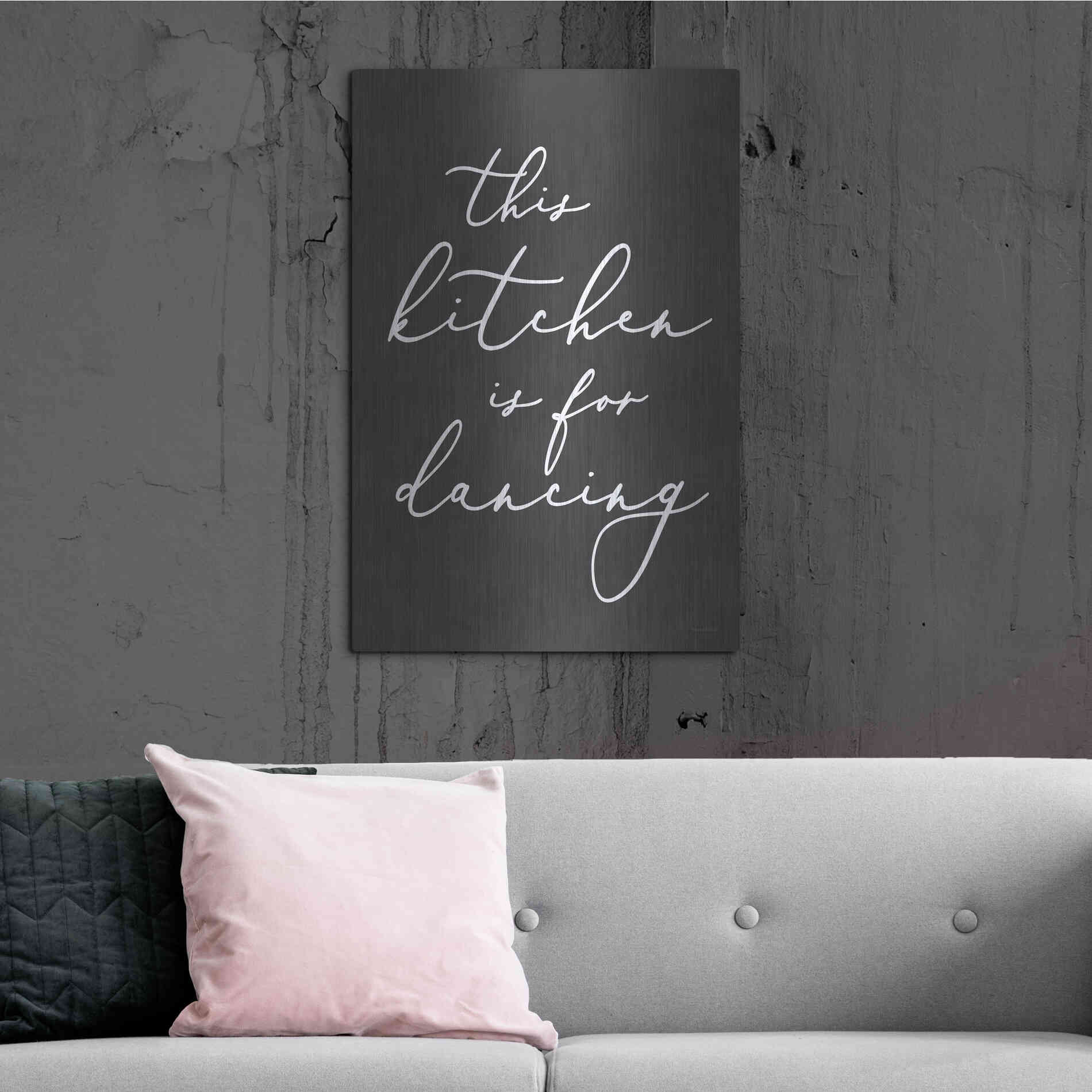 Luxe Metal Art 'This Kitchen is for Dancing' by Lettered & Lined, Metal Wall Art,24x36