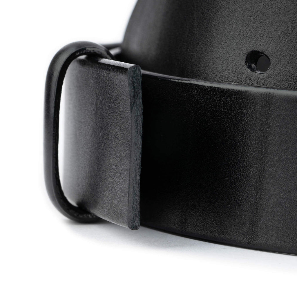 Mens 4.0 cm Black Full Grain Leather Belt Strap For Montblanc Buckles Replacement