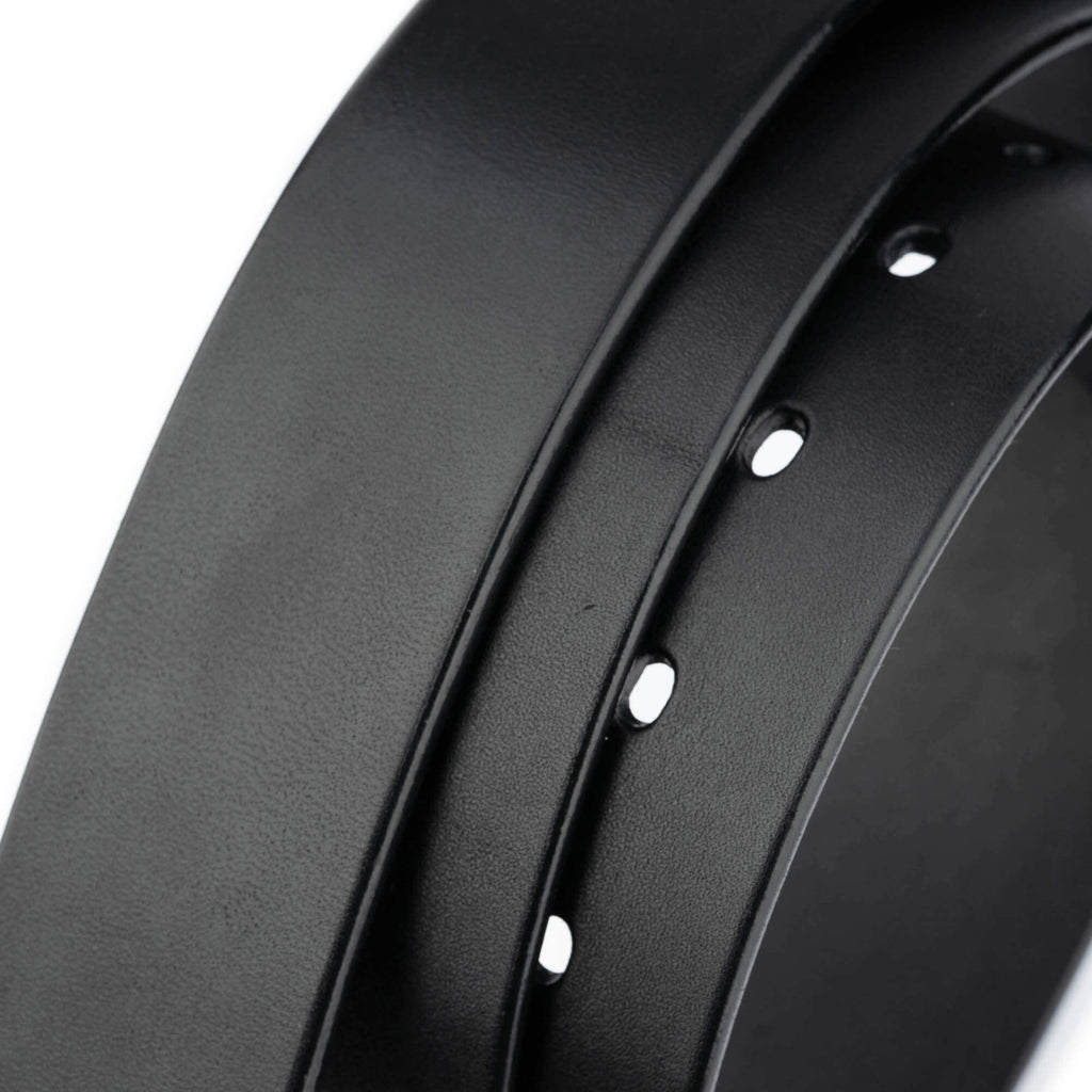Mens 4.0 cm Black Full Grain Leather Belt Strap For Montblanc Buckles Replacement