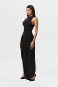 Naked Sleeveless Draped Midi Dress