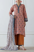 UNSTITCHED Printed Lawn Shirt Dupatta & Pant - 3 Piece Suits - OTL-25-027