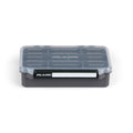 Plano fishing tackle box with clear lid on a white background