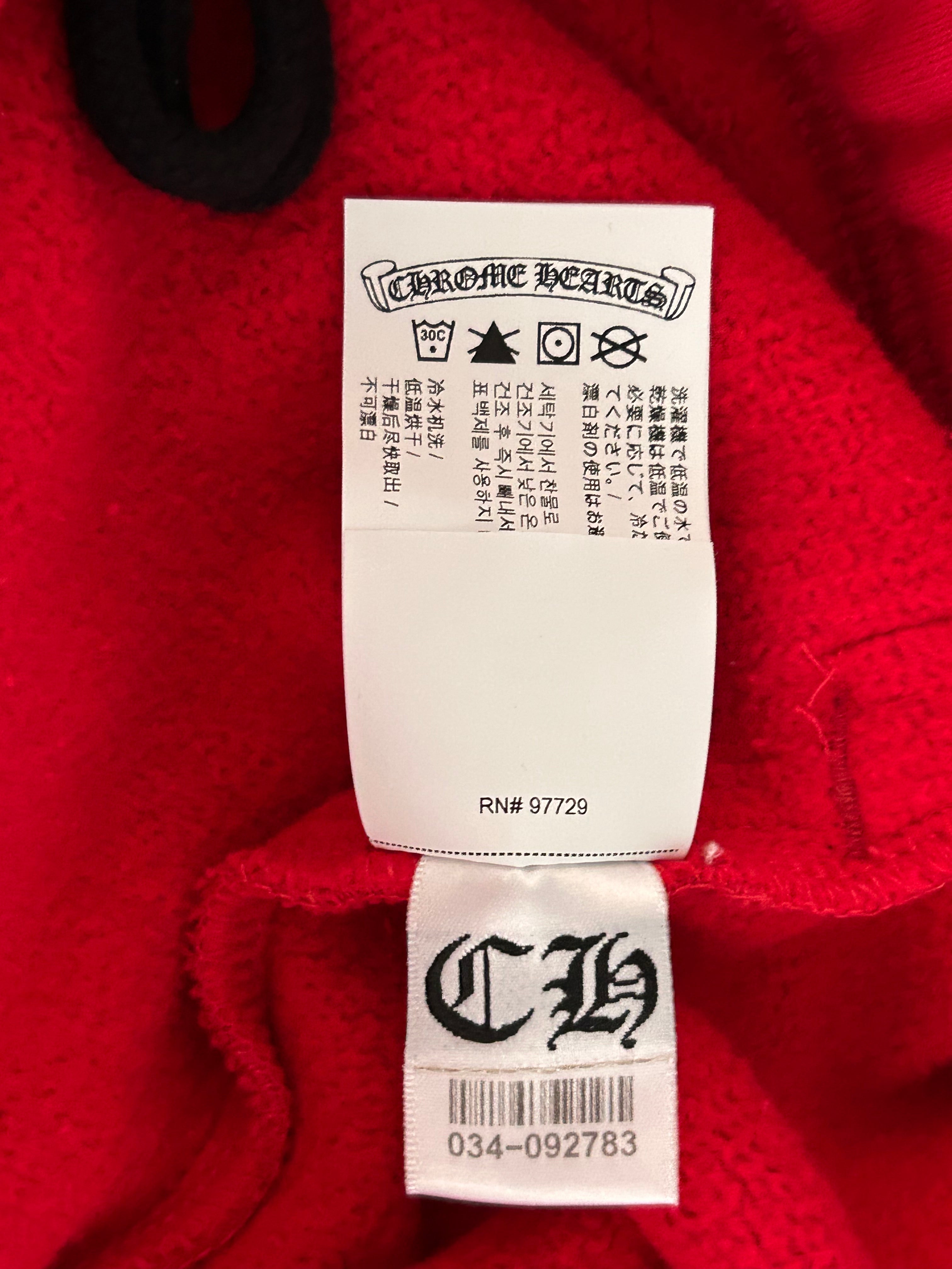 Chrome Hearts Red & White Triple Cross Embroidered Shorts