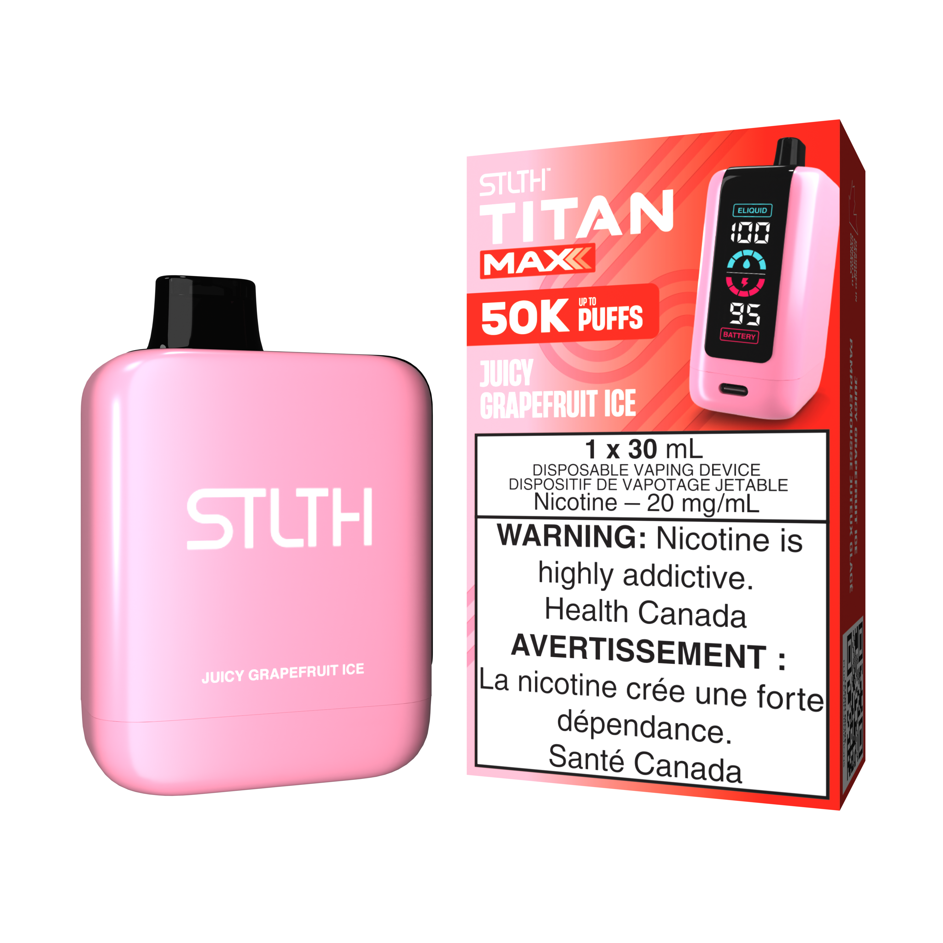 STLTH Titan Max Disposable -  Juicy Grapefruit Ice 20mg