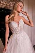 2026-80 Beaded Corset Strapless Wedding Dress