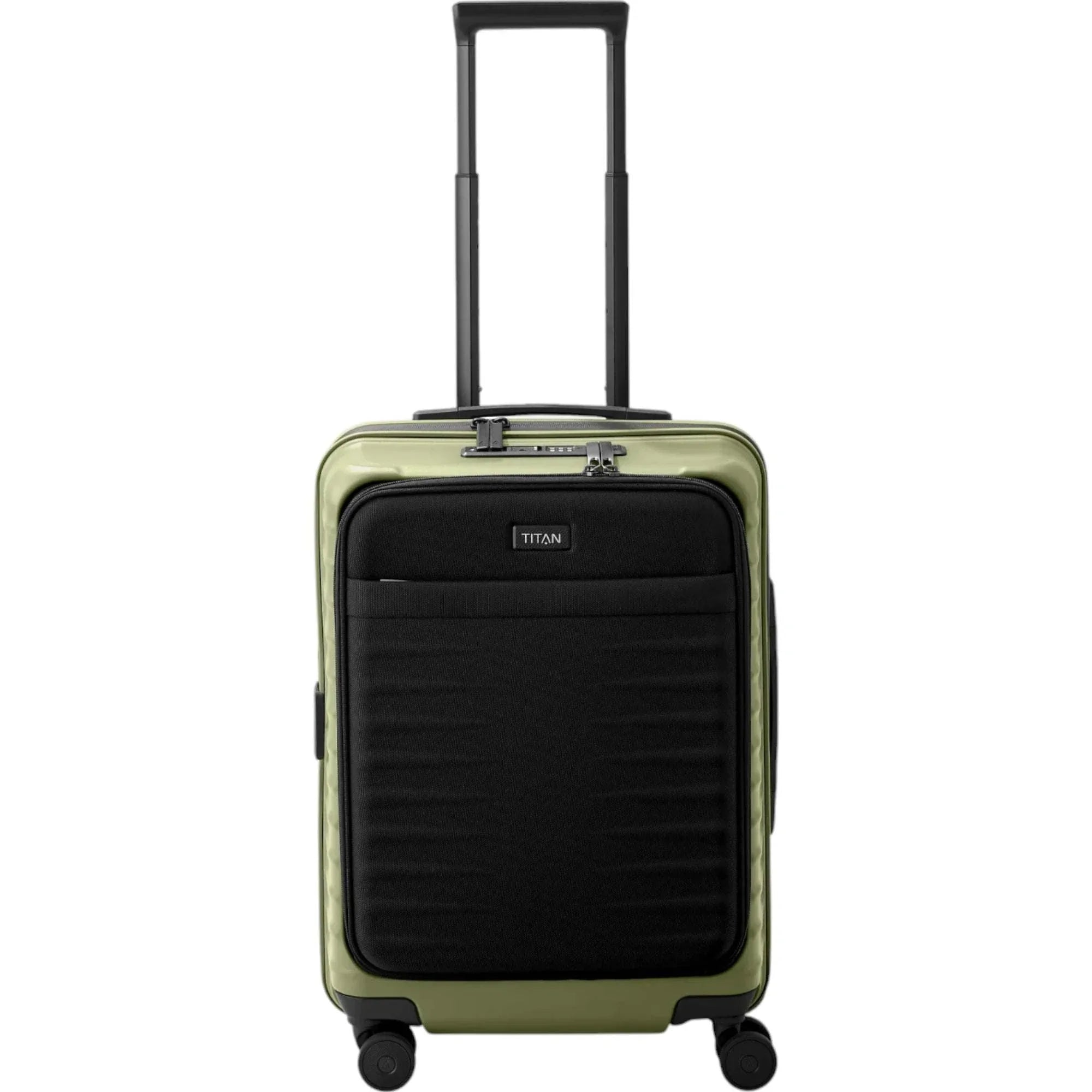 TITAN UPGRADE 4-Rad-Bordtrolley S+ mit Vortasche 55 cm -Forest Green KOFFER-PLUS.COM