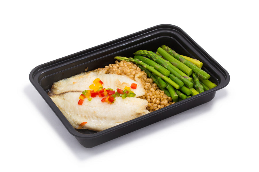 Tilapia, Lemon Pepper Seasoned 6oz, with Brussels Sprouts and Brown Rice