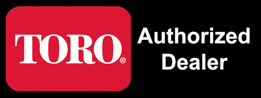 Red TORO Authorized Dealer logo with bold typography for premium outdoor equipment.