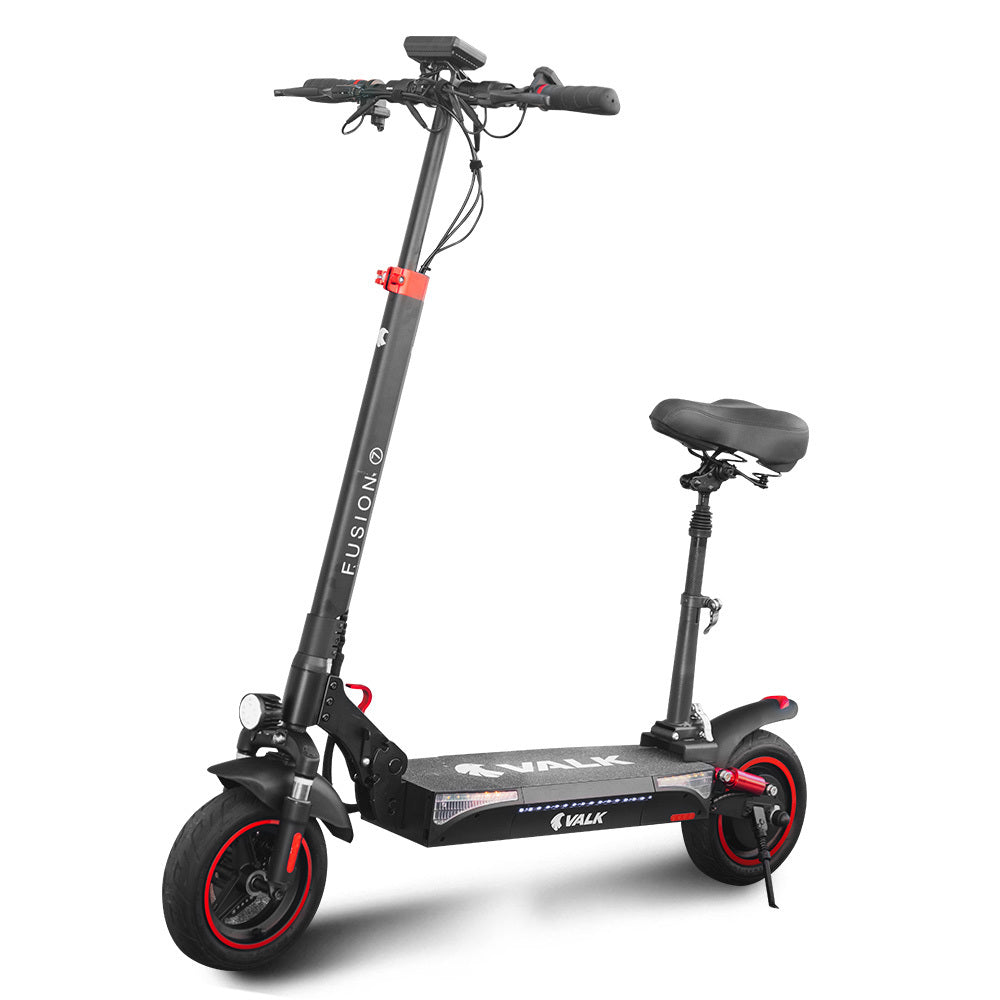 Fusion 7 Electric Scooter 800W 48V 13Ah Seat Option Quad Shocks 10" Tyres
