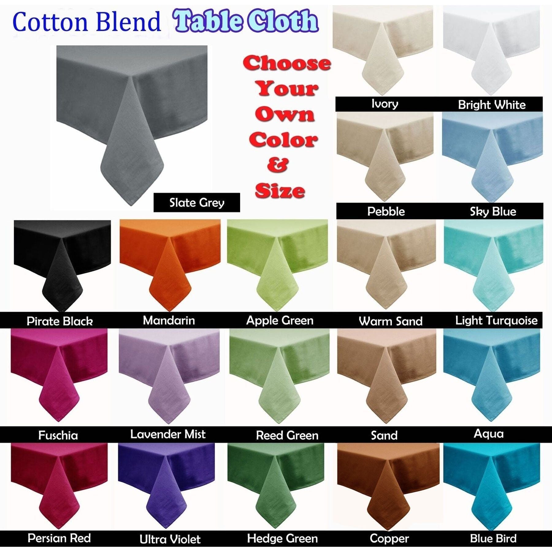 Hoydu Cotton Blend Table Cloth 150cm x 225cm  - SAND