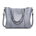 Light Blue Fashionable Soft Leather Women's Handbag, Large Capacity Shoulder & Crossbody, Casual Bucket Bag