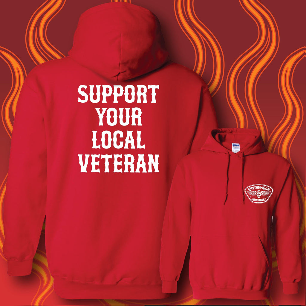 SUPPORT YOUR LOCAL VETERAN - Hoodie - RED