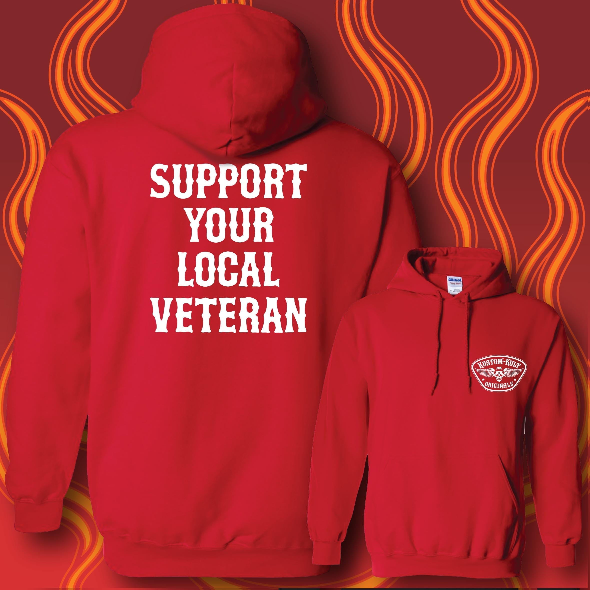 SUPPORT YOUR LOCAL VETERAN - Hoodie - RED