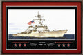USS ROSS DDG 71 BOX FRAMED CANVAS ART BURGUNDY