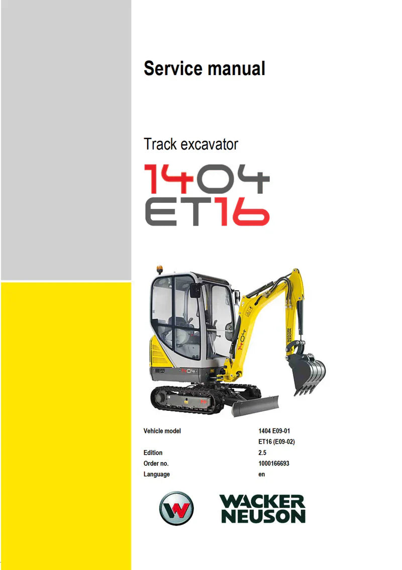 Wacker Neuson ET16 Track excavator Service Repair Manual