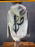 Hoodie beige Broderie Sabre Calligraphie Arabe Sann 5010 - ZG PREMIUM