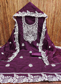 Buy Wine Pv Chanderi Cotton Thread Work Traditional Wear Dress Material  Online From Surat Wholesale Shop