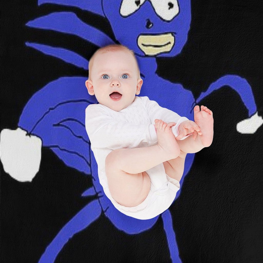Sanic Hegehog Gotta Go Fast Sanik Paint Throw Blanket
