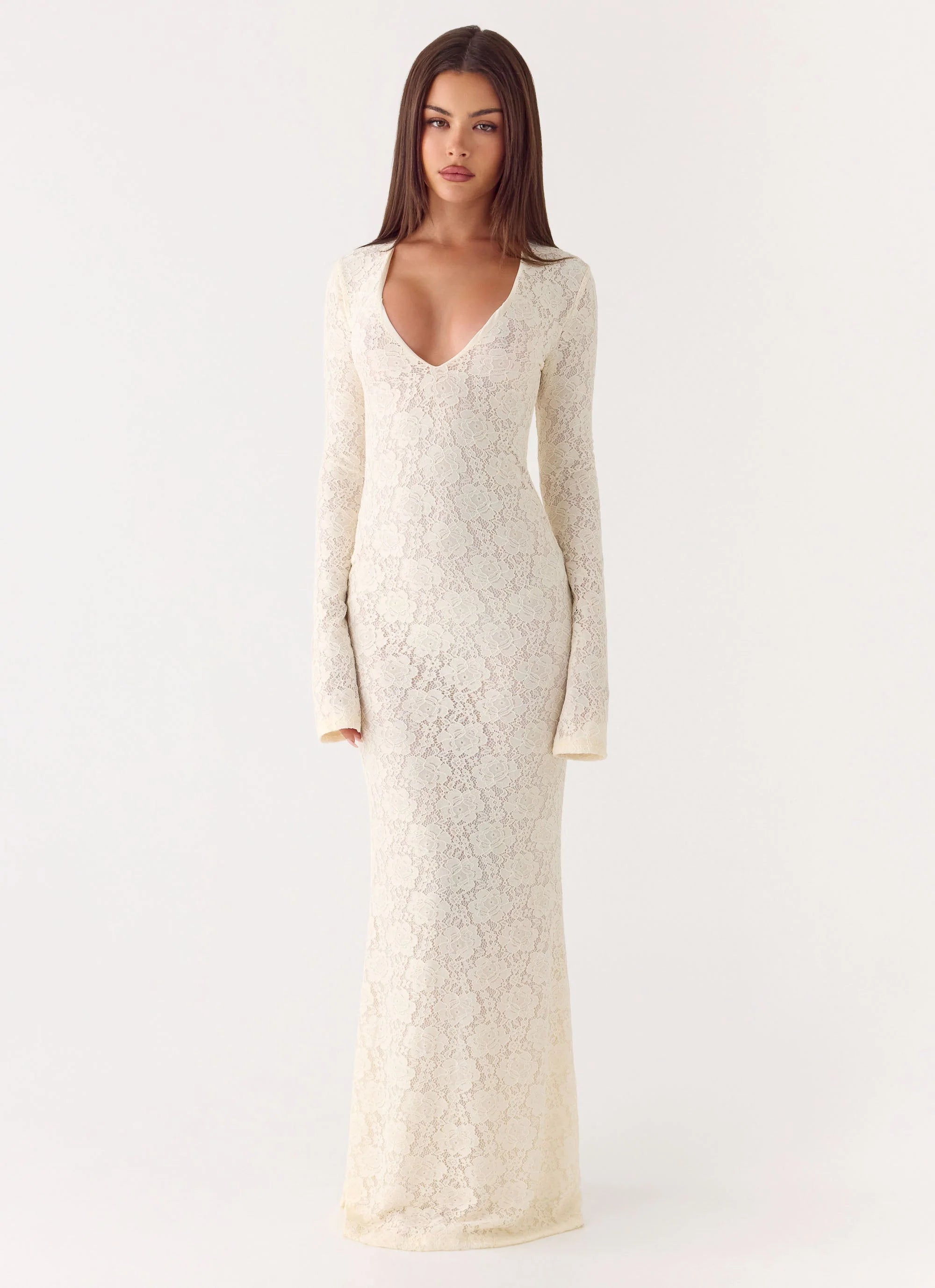 Astoria Long Sleeve Maxi Dress - Ivory