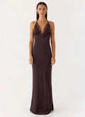 Indya Halter Maxi Dress - Chocolate