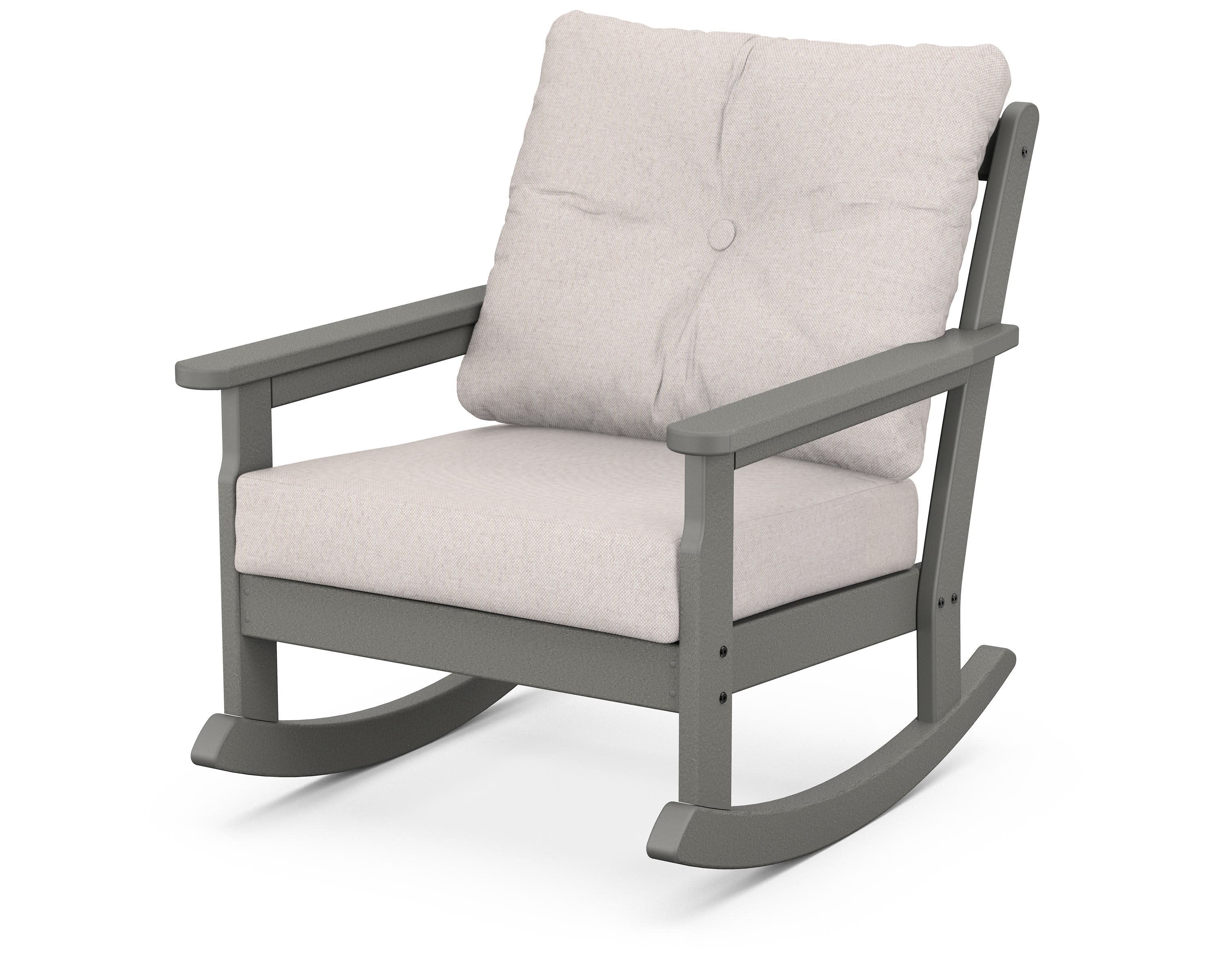 Vineyard Deep Seating Rocking Chair in Black / Natural / Spectrum Carbon