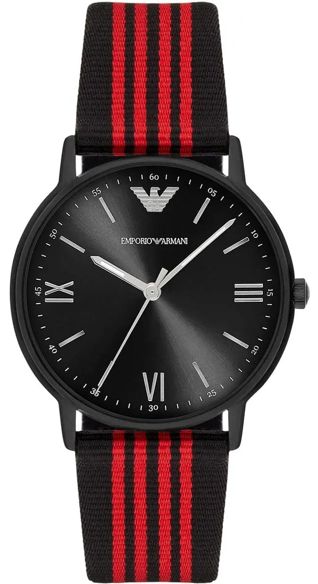 Emporio Armani Kappa Black Dial Two Tone NATO Strap Watch For Men - AR11015 Authentic Buy Shop Now