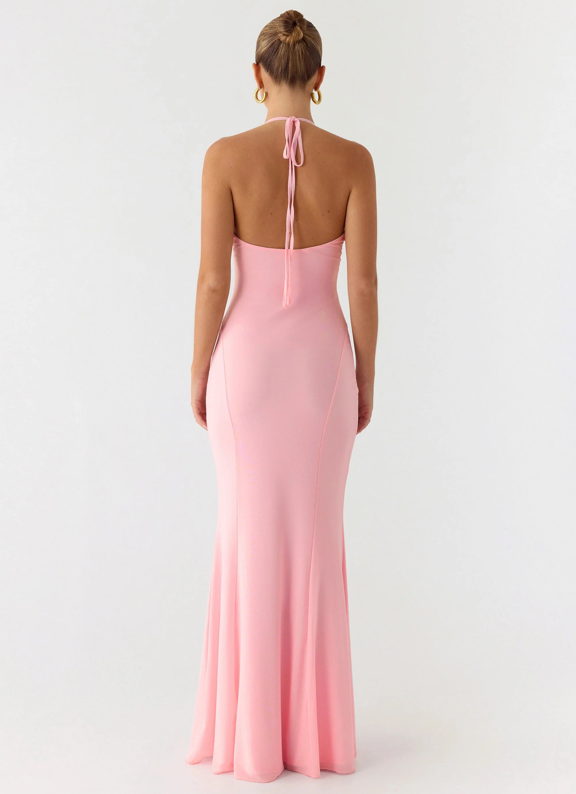 Jolin Halter Maxi Dress - Baby Pink