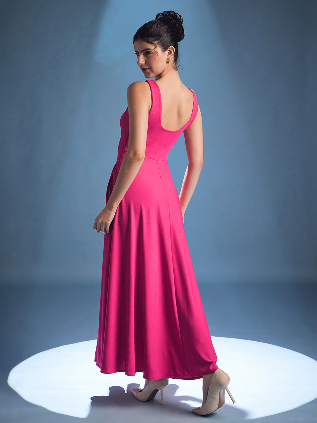 Stretchable Corset Fit & Flare Midi Dress - Uptownie