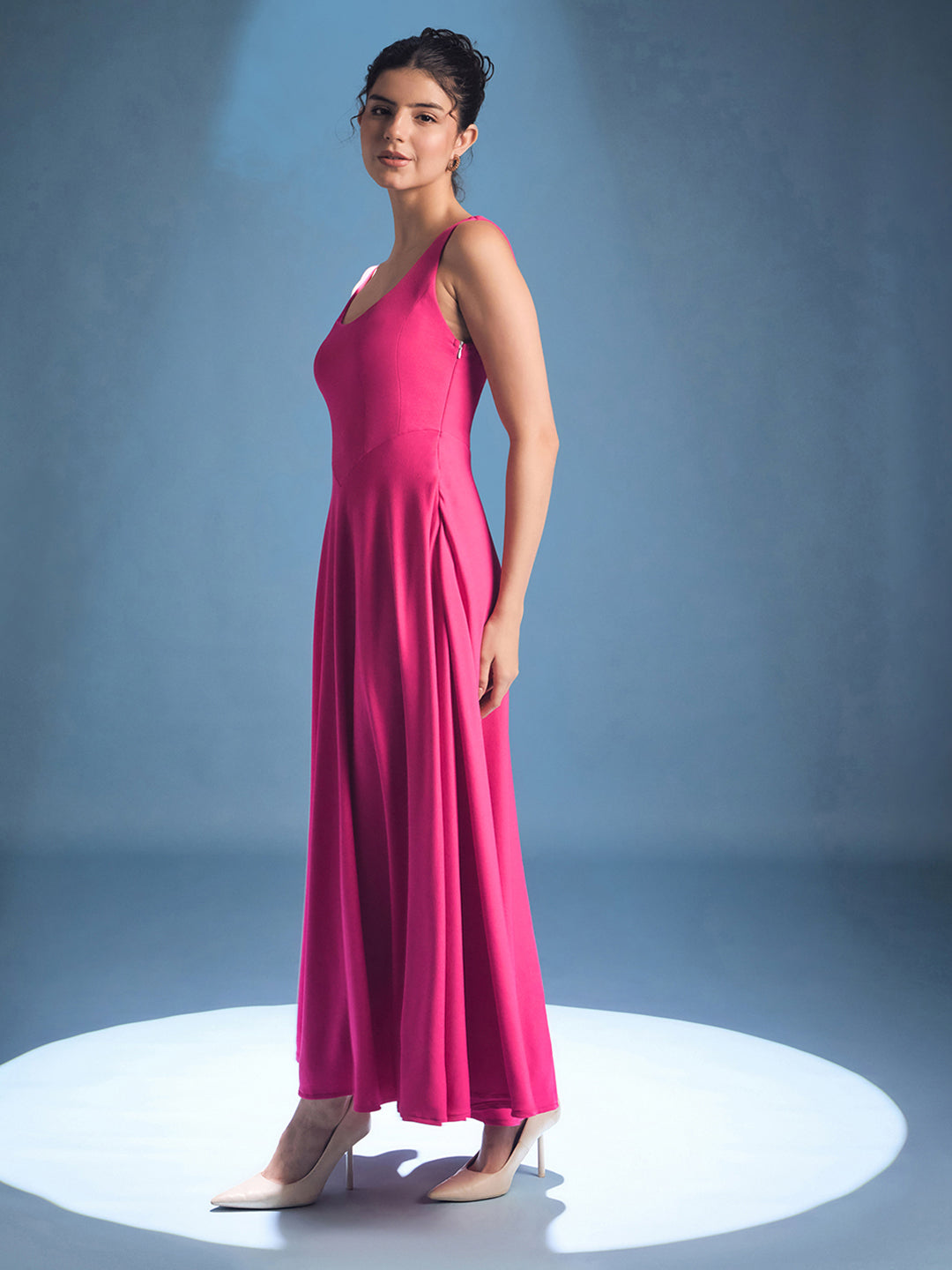 Stretchable Corset Fit & Flare Midi Dress - Uptownie